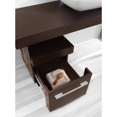 Virtu Lyle Single 60" Bathroom Vanity Set in Walnut