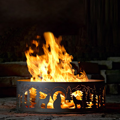 P & D Metal Works Wolves Fire Ring