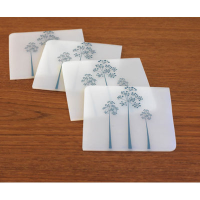 Modern-Twist Coaster Notz Tree of Us Teal on Clear Base