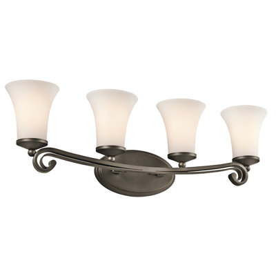 Bronze Bathroom Lighting on Kichler Wickham Four Light Bath Vanity In Olde Bronze Wayfair