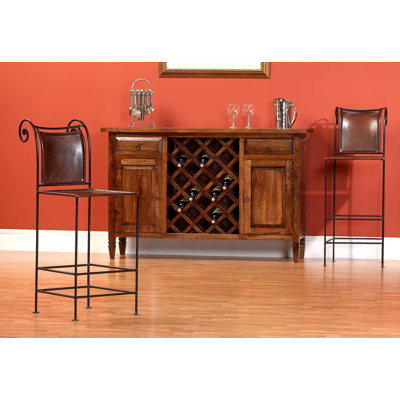 William Sheppee 30" Pub Leather and Iron Barstool