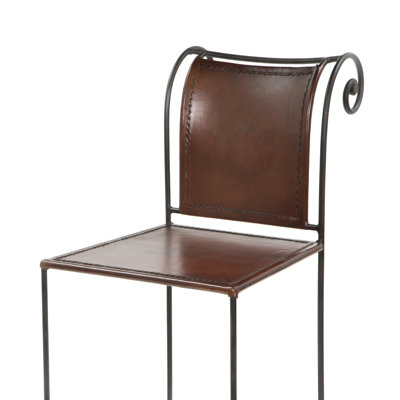 William Sheppee 30" Pub Leather and Iron Barstool