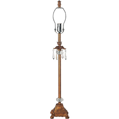 Jubilee Collection Large Crystal Dangle Lamp Base with Optional Shade