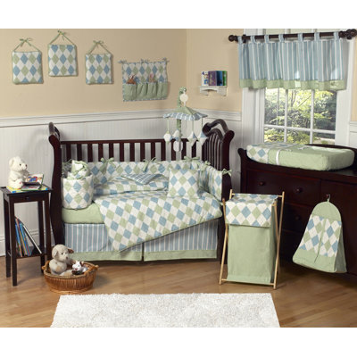 Sweet Jojo Designs Blue and Green Argyle Crib Bedding Collection