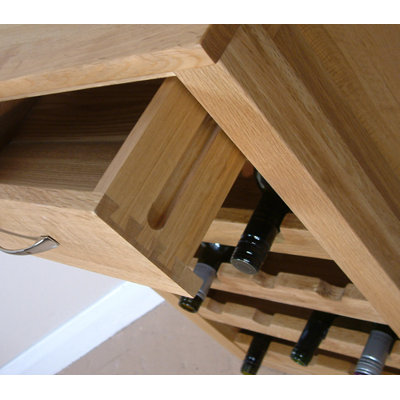 Baumhaus Mobel Oak Wine Rack Lamp Table