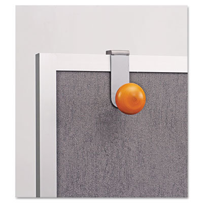 Alba, Inc Cubicle Garment Peg, 1 Hook, 2-19/50 x 7-8/9 x 4-31/50, Metallic Grey