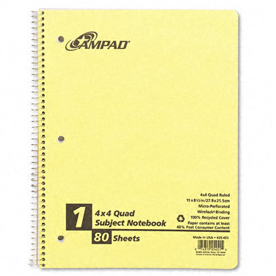 AMPAD Corporation Oxford Earthwise 100% Recycled Single Subject Notebooks