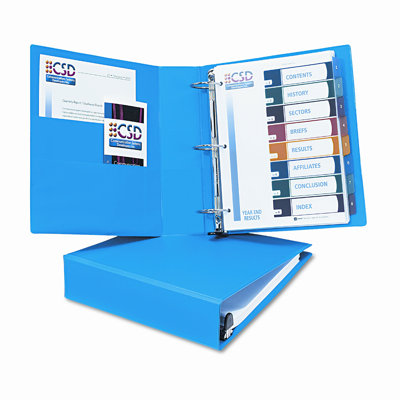 Avery Consumer Products Heavy-Duty Vinyl EZD Ring Reference Binder, 2in Capacity, Blue                                                               