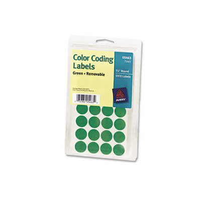Avery Consumer Products Print/Write Self-Adhesive Removable Labels, 3/4 dia, Green, 1008/Pack                                                        