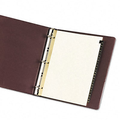 Avery Consumer Products Gold Reinforced Leather Tab Dividers, 25-Tab, A-Z, Letter, Black, 25 per Set                                                 