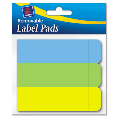 Avery Consumer Products Removable Label Pads, 1 x 3, Assorted, 120/Pack