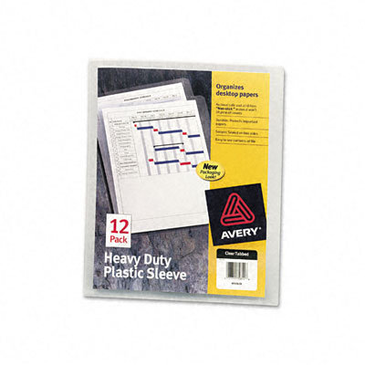 Avery Consumer Products Heavy-Duty Plastic Sleeves, Letter, Polypropylene, Clear, 12/Pk                                                              