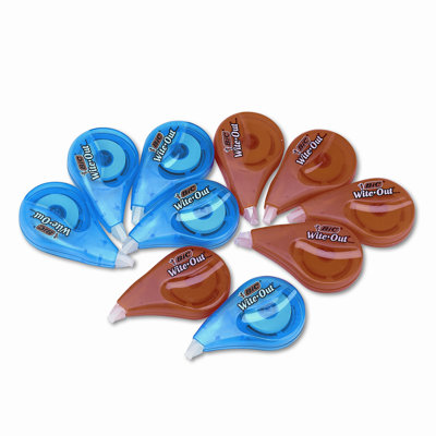 Bic Corporation Wite-Out Correction tape, Non-Refillable, 1/6" x 397", 10 per Pack                                                           