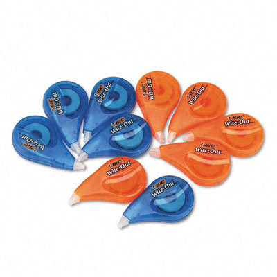 Bic Corporation Wite-Out Correction tape, Non-Refillable, 1/6" x 397", 10 per Pack                                                           