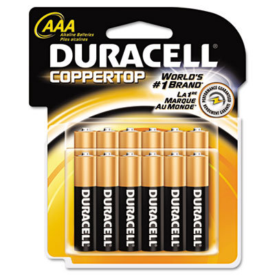 Duracell Coppertop Alkaline Batteries, AAA, 12/pack                                                                                   