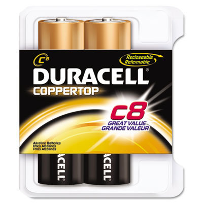 Duracell Coppertop Alkaline Batteries, C, 8/pack                                                                                      