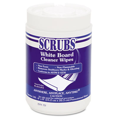 Dymon Scrubs Cloth Board Cleaner Wipes, 120/Canister