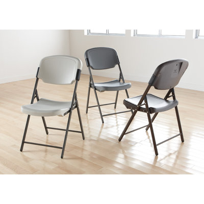 Iceberg Enterprises Folding Chair in Charcoal (Pack of 4)