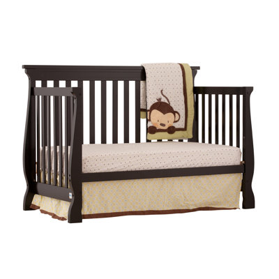 Storkcraft Carrara Fixed Side Convertible Crib in Black