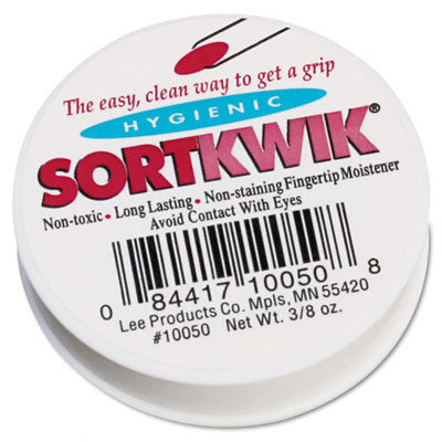 Lee Products Company Sortkwik Fingertip Moisteners, 3/8 Oz
