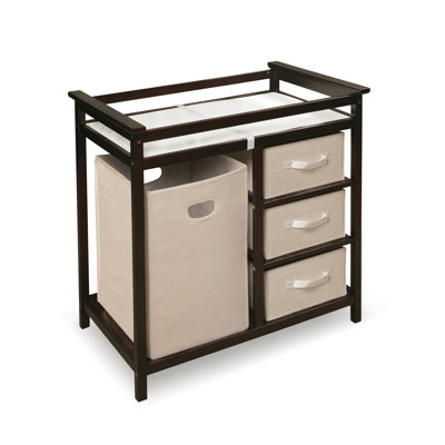 Badger Basket Modern Baby Change Table with 3 Baskets and Hamper