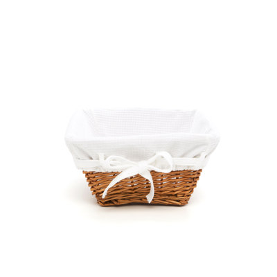 Badger Basket Honey Square Nursery Basket with White Waffle Liner