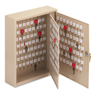 MMF Industries Locking 240-Key Welded Steel Cabinet, 16-1/2w x 5d x 20-1/2h, Sand                                                           