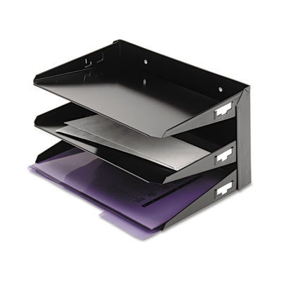 MMF Industries Steelmaster Multi-Tier Horizontal Letter Organizers, Three-Tier, Steel, Black                                                
