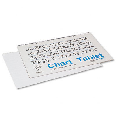 Pacon Corporation Chart Tablets w/Cursive Cover, Ruled, White