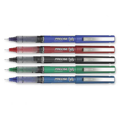 Pilot Pen Corporation of America Roller Ball Pen, Nonrefillable, Extra Fine, 5/PK, Black