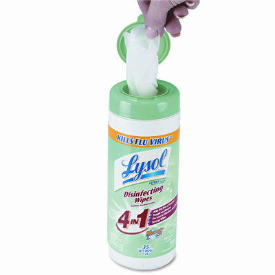 Reckitt & Benckiser Citrus Scented Disinfecting Wipes with Micro-Lock Fibers, 35 Wipes per Canister                                              