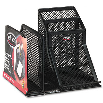 Rolodex Corporation Wire Mesh Desk Organizer w//Pencil Storage, 5 3/4 x 5 1/8 x 5 1/8, Black