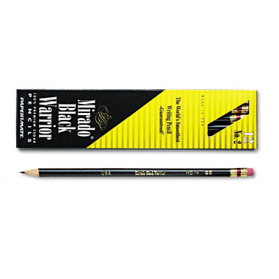 Sanford Ink Corporation Mirado Black Warrior Woodcase Pencil, HB #2, Black Matte Brl, Dozen                                                          