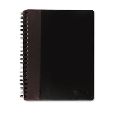 Tops Business Forms Black/Burgundy Leatherette Notebook, College Rule, 8-1/4 x 5-7/8, 96-Sheet                                                   