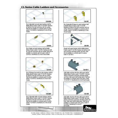 Middle Atlantic CL Series Cable Ladder Side Drop, 3 Spools Included