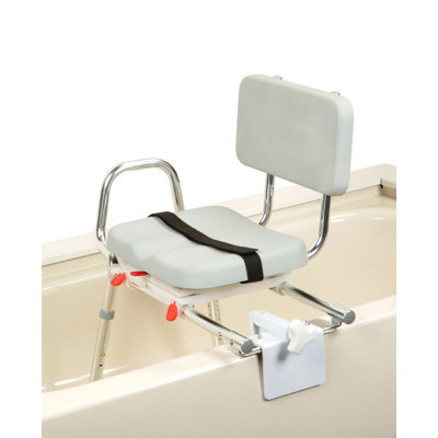 Eagle Health Tub Mount X-Short Transfer Bench with Padded Swivel Seat and Back