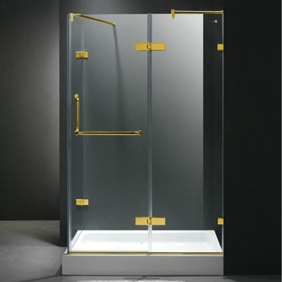 Vigo 24" Pivot Door Swing Frameless Shower Enclosure with Base