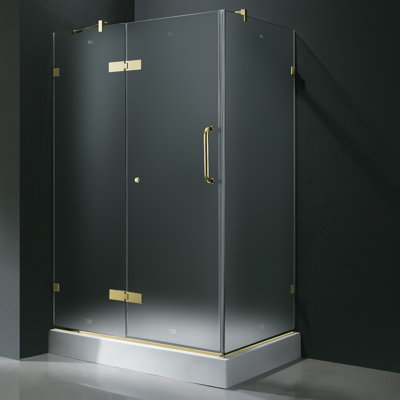Vigo 24" Pivot Door Swing Frameless Shower Enclosure with Base