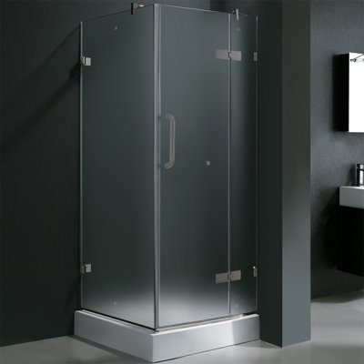 Vigo Pivot Door Frameless Shower Enclosure with Base