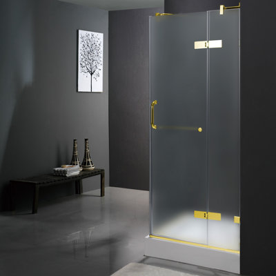 Vigo Pivot Door Frameless Shower Enclosure with Base