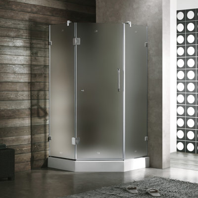 Vigo Neo-Angle Door Frameless Shower Enclosure with Base