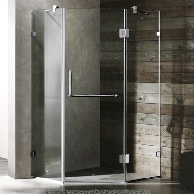 Vigo Neo-Angle Door Frameless Shower Enclosure with Handle Bar