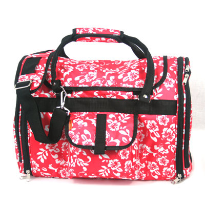 Covered Pet Carrier in Hawaiian Flower