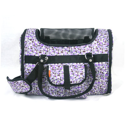Pet Carrier in Purple Mosaic