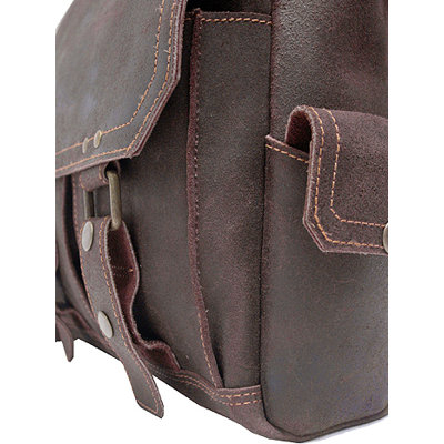 David King East West Laptop Messenger in Distressed Leather