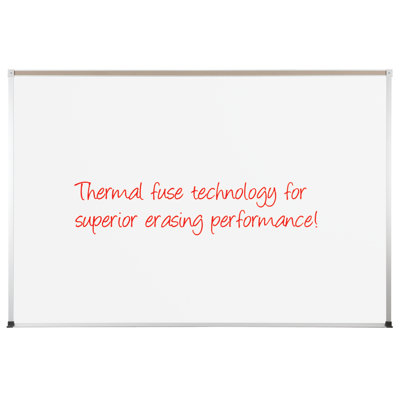 CommClad 48" x 48" Thermal-Fused Melamine Dot Grid Whiteboard with Aluminum Trim and Map Rail