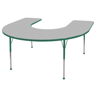 ECR4kids 60" x 66" Horseshoe Shaped Adjustable Activity Table in Gray