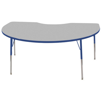 ECR4kids 48 x 72 Kidney Shaped Adjustable Activity Table in Gray