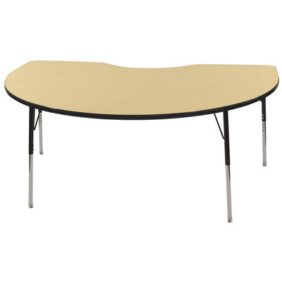 ECR4kids 48x72 Kidney Shaped Adjustable Activity Table in Maple