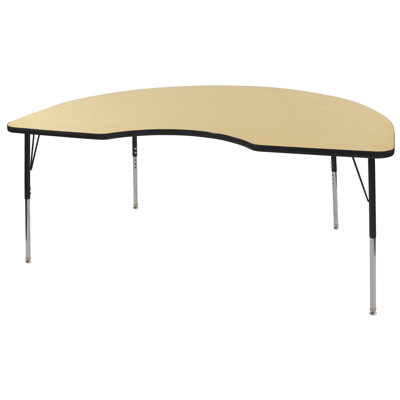 ECR4kids 48x72 Kidney Shaped Adjustable Activity Table in Maple